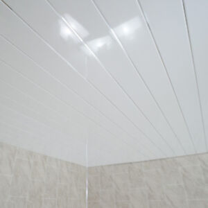 Gloss White Chrome Ceiling Pvc Panels Bathroom Cladding Shower Wet