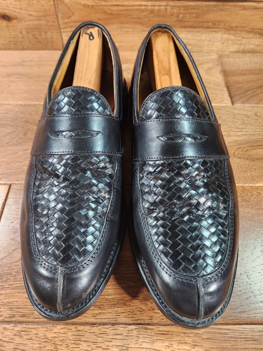 Allen Edmonds Foley Men\'s 8.5 D Black Woven Front Loafers Vintage Allen Edmonds Presidio Black Penny Loafers 12D - Etsy main image 4