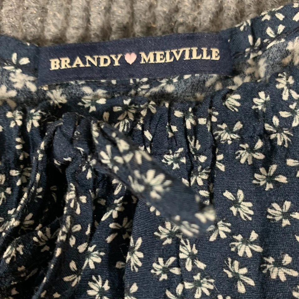 Vestido Brandy Melville para mujer 2 azul floral atado sin mangas ligero sin cordones Foto 3 de 4