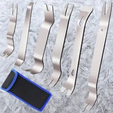6 Pcs Auto Trim Removal Tool Kit Metal Pry Tool Car Trim Removal Tool Set For Do