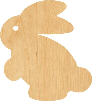 Bunny 1 Laser Cut Out Wood Shape Craft Supply - Woodcraft Cutout