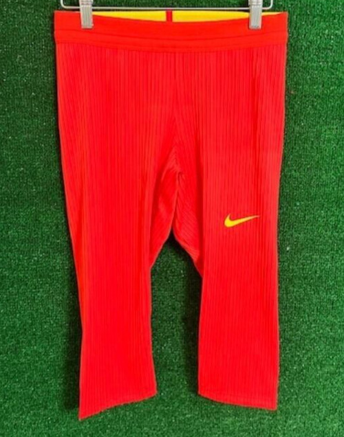Women's Nike Pro Elite Track & Field 3/4 Tights Pants Red AO8495-000 Size M