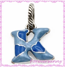 Brighton K Alphabet Letter Blue Enamel Charm