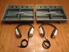 Retro / Vintage Audiotronics Headphones HS-20 w/ Switchcraft Case Untested VIDEO