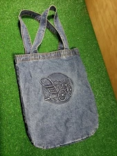 Vintage 90s Denim Jean pack purse bag tote For Patches And Pins from the rodeo 