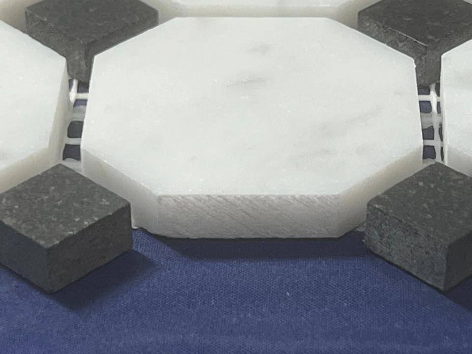 CA18 белый/серый/черный восьмиугольник мрамор мозаика плитка кухни ванной отточенный 7 листов - Изображение 4 из 4