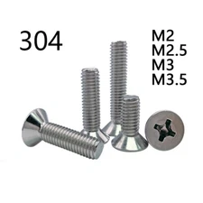 304 Stainless Steel Phillips Countersunk Flat Head Small Micro Screws M2-M3.5