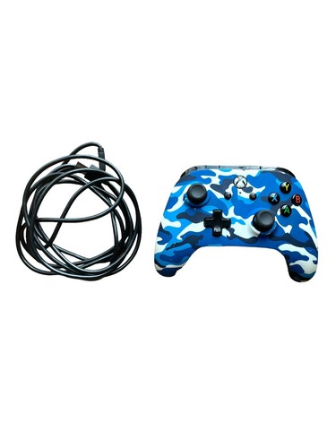 PowerA Blue Camo Wired Xbox One Controller Model 1513100-01 Untested