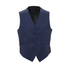 New Mens Navy Blue Satin Tuxedo Vest Bow Tie Real Pockets USA Best Quality