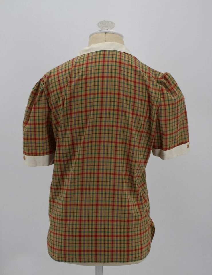 Vintage Levi Strauss Shirt Womens 10 Plaid Check Button Short Sleeve - Image 3 of 4