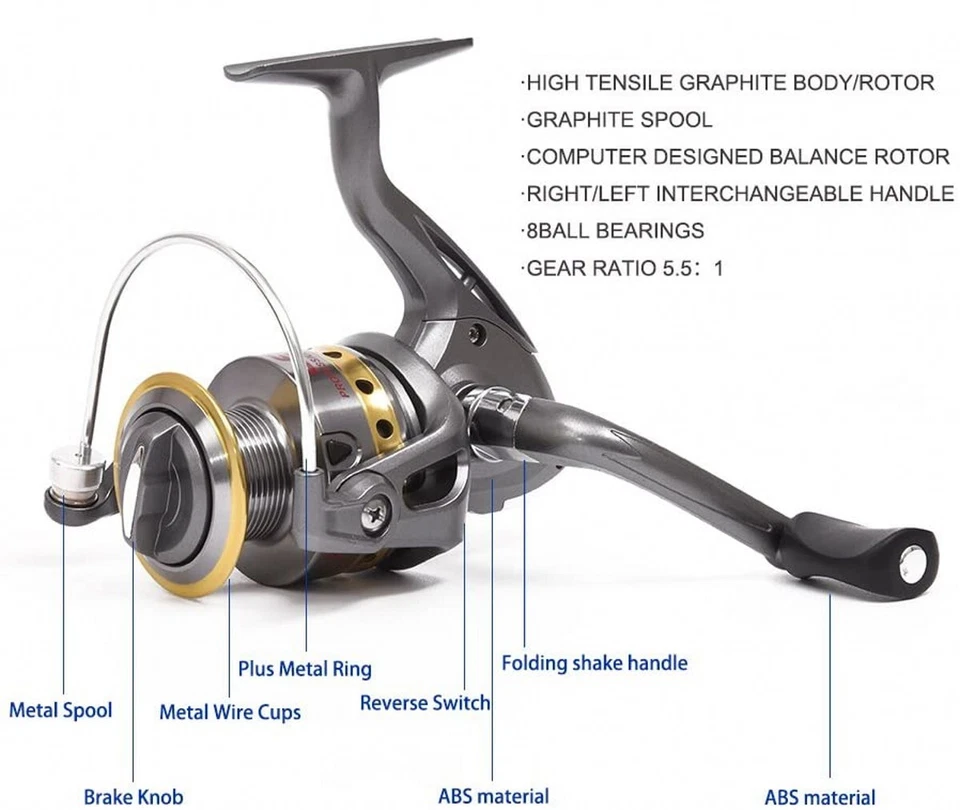 Carbon Fiber Telescopic Fishing Rod Pole Reel Combo Sea Saltwater Freshwater - Image 4 of 4