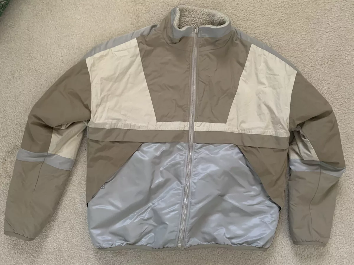John Elliott Reversible Polar Fleece Sherpa Windbreaker Sail Dune Jacket Large