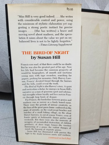 The Bird of Night Susan Hill 1. Auflage Druck Vintage Hardcover DJ unclipped - Bild 4 von 11