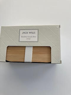 Jack Wills Bamboo Lunch Box -1000ml -light grey UK
