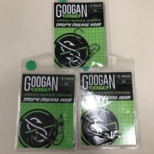 (Lot of 3) Googan Baits Green Series Drop’n Finesse Hook Size 01 5 Pack