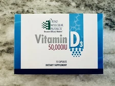 Ortho Molecular Vitamin D3 50,000 IU - ONE 15 Cap Pack, Exp 09/2026 - 50000 IU