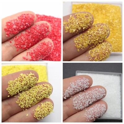 45 Gram Crushed Irregular Glass Chips 1-2mm Craft for Nail Art Tips + Storag Box
