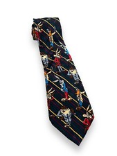 Vintage Looney Tunes Mania Silk Neck Tie Bugs Bunny Taz Daffy