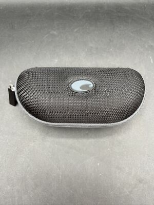 Costa Del Mar Sunglasses Hard Zip Up Clam Shell Case Only Black w/ Grey Logo