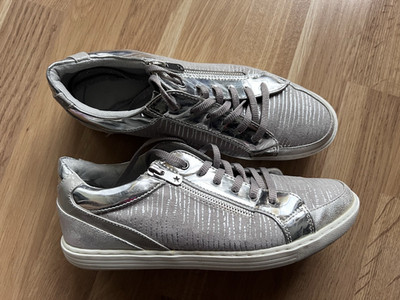  Marco Tozzi Feel me Damen Sneaker in Silber Grau Gr.40