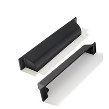 2-Pack 3-3/4in Matte Black Cabinet Cup Pulls Channing Style Drawer Handles