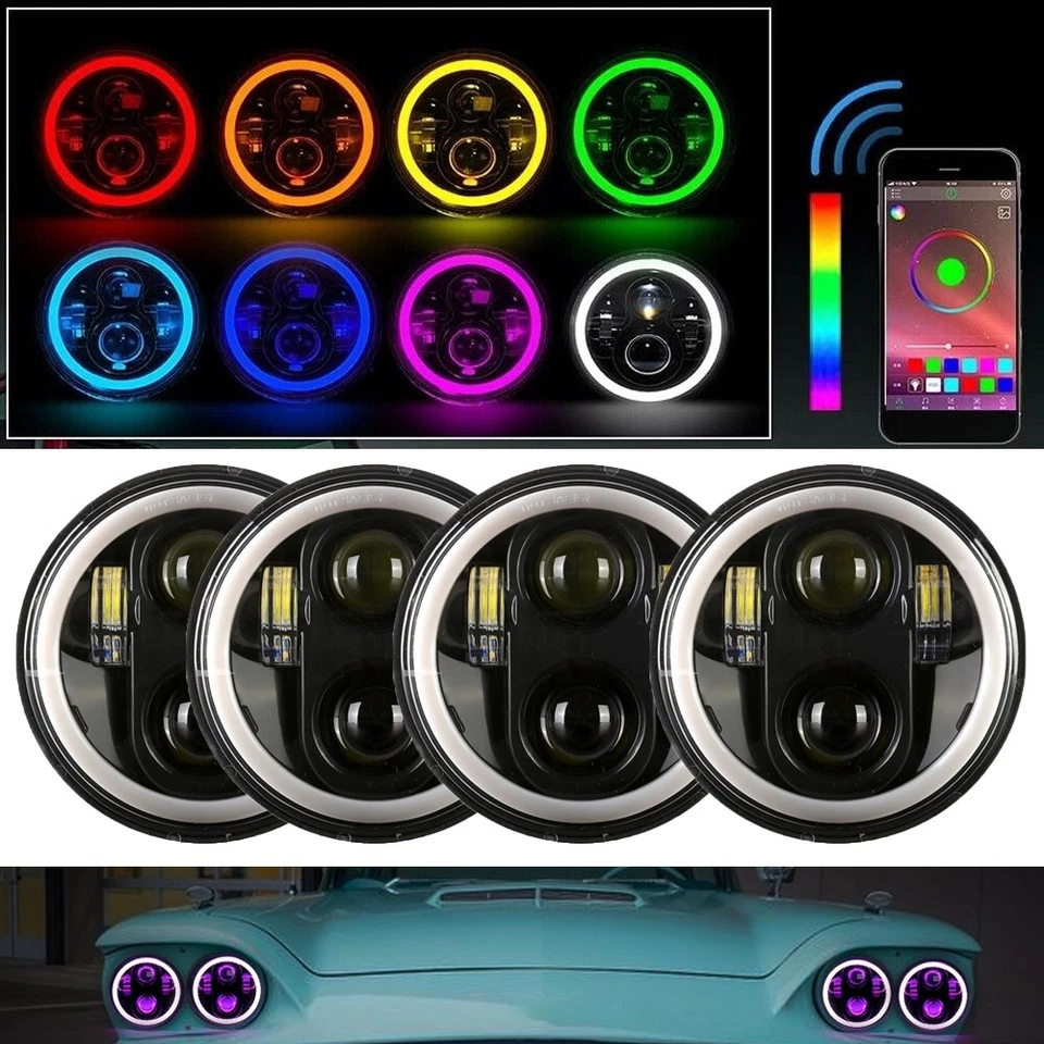 4x 5.75" 5-3/4" RGB DOT LED Faros Hi/Lo para Ford Thunderbird Torino 1965-76 Foto 2 de 4