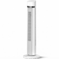 40-Inch Bladeless Tower Fan with Remote Sleep Timer White