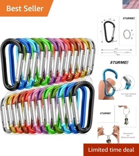 2" Aluminum D Ring Carabiners Clip D Shape Spring Loaded Gate Small Keychain ...