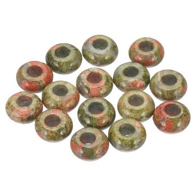 Naturstein Perlen großes Loch DIY Schmuck, Flower Green