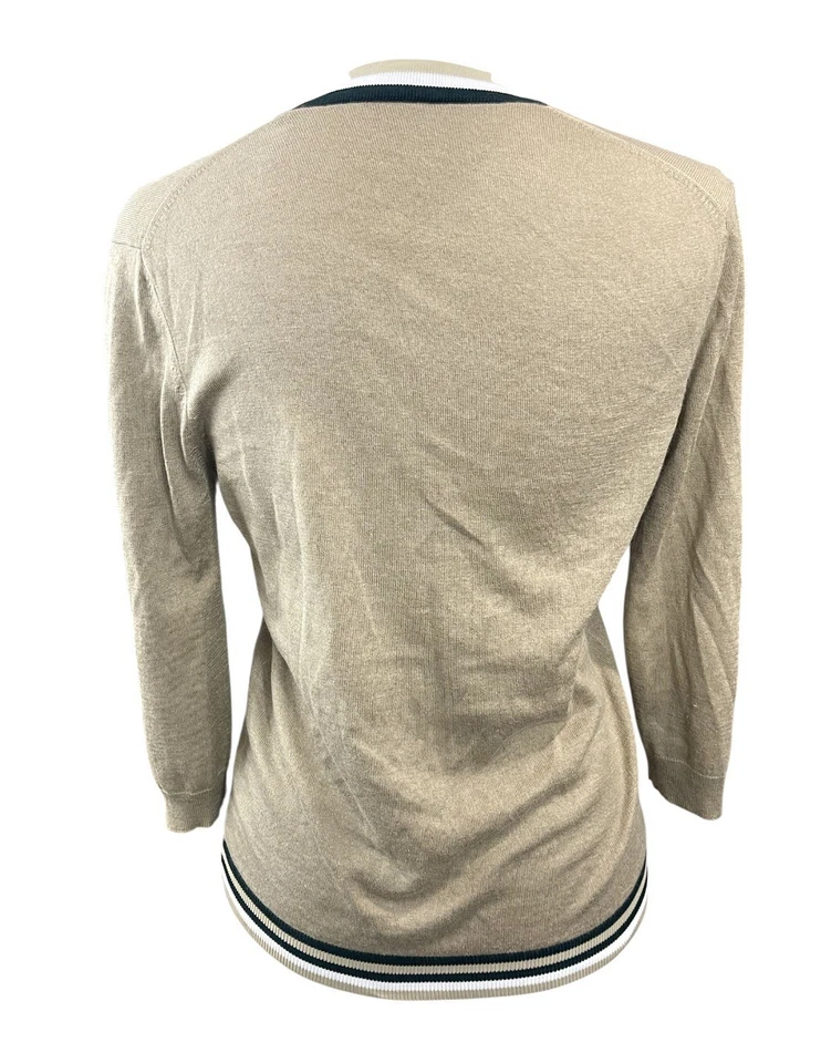 Cárdigan Suéter Ligero Academia S JIL SANDER Azul Marino Tostado Seda Mezcla Cachemira S Foto 4 de 4