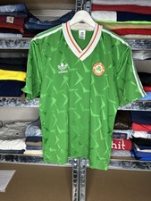 REPUBLIC OF IRELAND 1990/91 HOME SHIRT FOOTBALL SOCCER JERSEY ADIDAS SIZE 38-40