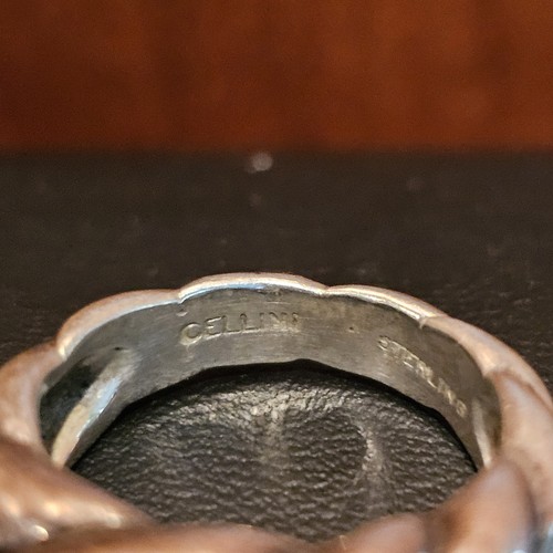 Vintage Cellini Sterlingsilber gedrehter geflochtener Bandring Größe 5,75 8,86 g - Bild 11 von 17