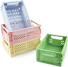 4 Pack Mini Plastic Baskets for Shelf Storage Organizing, Small Plastic Baskets,