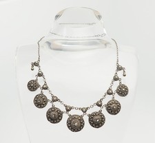 Collana Etnica Rotonda In Argento 900 Dell'Asia Centrale