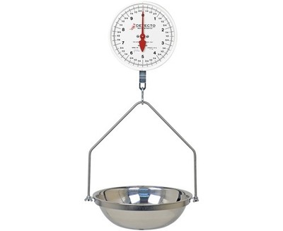 Detecto, MCS-20F, Hanging Dial Scale with Fish Pan, 20 lb x 1 oz