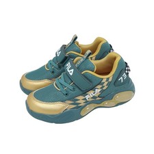 Fila J429A Green Gold Kids Preschool Casual Strap Lighting Shoes Sneakers