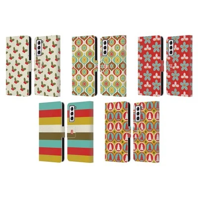 HEAD CASE DESIGNS RETRO CHRISTMAS LEATHER BOOK WALLET CASE FOR SAMSUNG PHONES 4 - Image 1 of 4