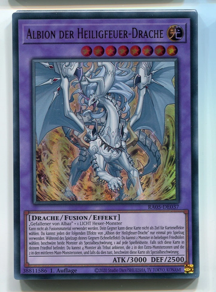 Yu-Gi-Oh! Albion der Heiligfeuer Drache Ultra Rare RA05-DE037 - Bild 1 von 1