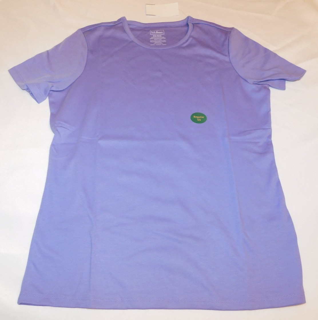 L.L. Bean Women's Ladies Pima Crewneck Short Sleeve T Shirt Size XS Dusty Purple