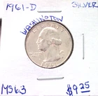 1961 DENVER SILVER WASHINGTON QUARTER IN MINT STATE CONDITION