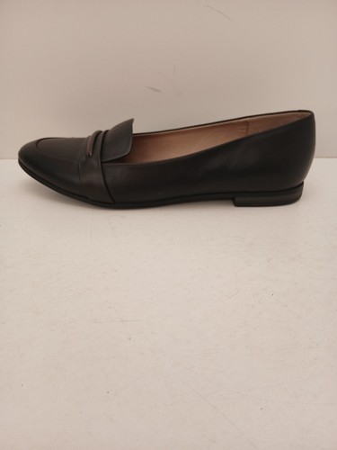 M&S size 7.5 Footglove Ladies Flat Slip On Black Leather Shoes Cushioned Footbed - Picture 5 of 20