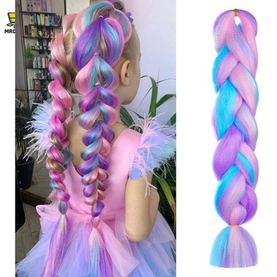 4-Farben Kunsthaar Extensions - 24'' Aomig Braids für modische Flechtfrisuren