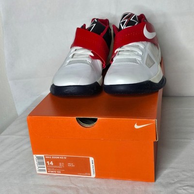 Nike Zoom KD IV Mens Basketball Shoes White Red Sz 14 473679 103 DS 2012 NOS