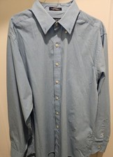 RALPH LAUREN CHAPS  wrinkle-free mens dress shirt SIZE 16.5/35 BLUE LL13