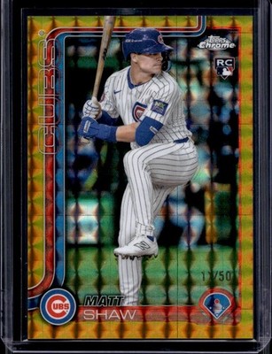 2025 Topps Chrome Matt Shaw Rookie Gold Geometric Refractor /50
