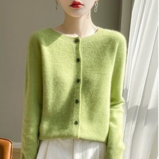 Long Sleeve 100% Merino Wool Sweaters Cashmere Cardigan Spring Autumn Women O?Ne