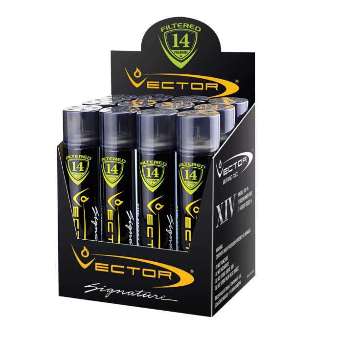 Vector 14x Filtered Premium Refined Fuel Butane Gas Refill 600 mL - 12 CANS CASE