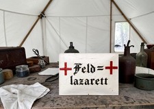 Lazarett Feldlazarett DRK 1. Weltkrieg Vintage Retro Schild Alu Druck