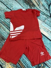 Adidas Big Trefoil Sport Suit Boys Set 2 pc Shirt  Shorts Size 3/4 Toddler A98
