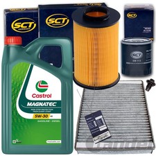 FILTERSET INSPEKTIONSPAKET +CASTROL 5W30 ÖL passend für FORD C-MAX DM2 115 PS